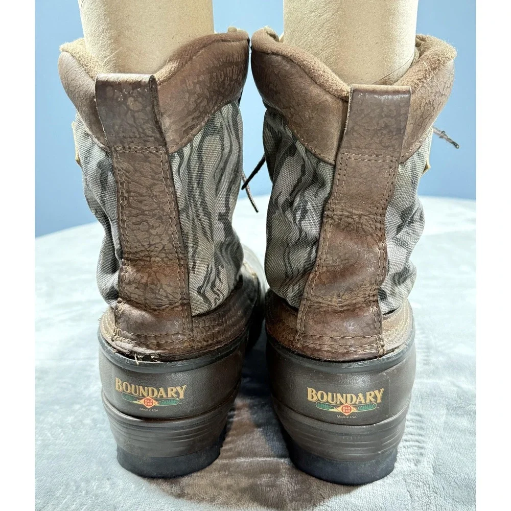 Vintage Red Ball Boundary Boots Mens Size 9 Brown Camo Waterproof Snow Insulated